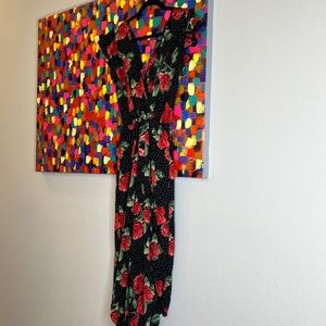 Floral jumper with open legs